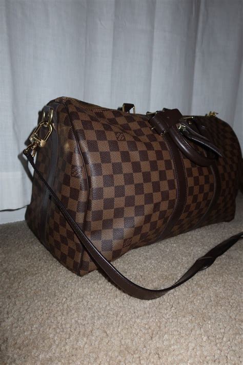 Authentic Louis Vuitton Keepall Bandouliere 45 Damier Ebene N41428 Ebay