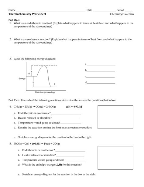 Endothermic Vs Exothermic Worksheet Answers Printable And Enjoyable