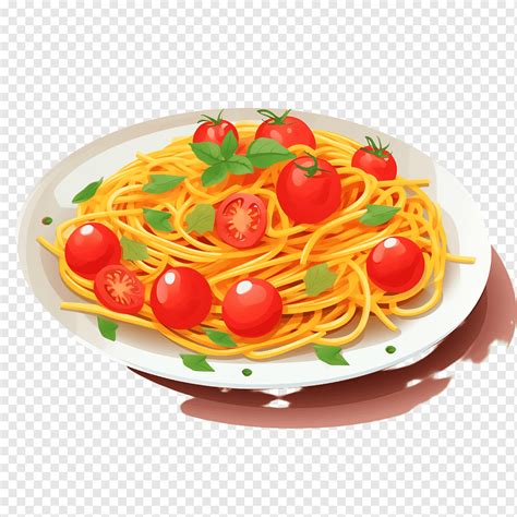 Spaghetti Tomatoes Basil Spaghetti Png Pngwing