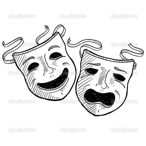 Theatre Masks Drawing at GetDrawings | Free download