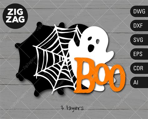 Ghost Svg Spider Web Svg Halloween Layered Letters Svg Boo Etsy