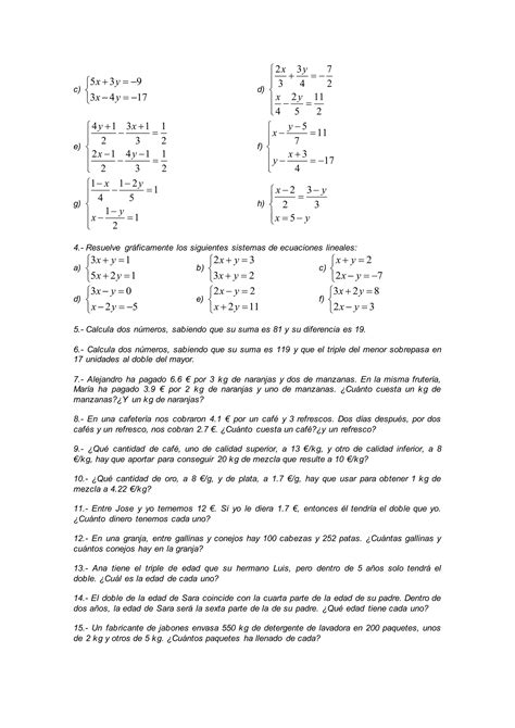 Sistemas De Ecuaciones Pdf