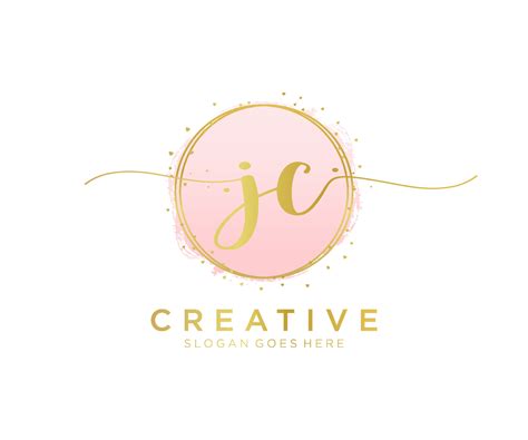 Initial JC Feminine Logo Usable For Nature Salon Spa Cosmetic And