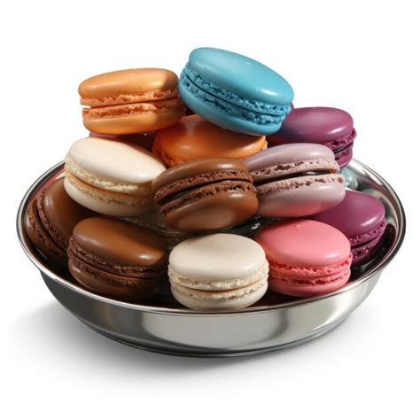 Premium Photo Macarons Colorful Almond Meringue Cookies With Various