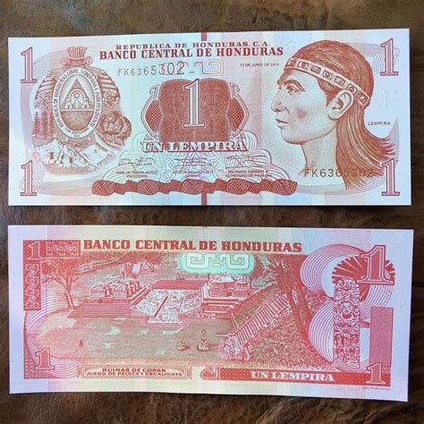 Honduras 2014 1 Lempira Paper Bill Collectible Currency Note Etsy