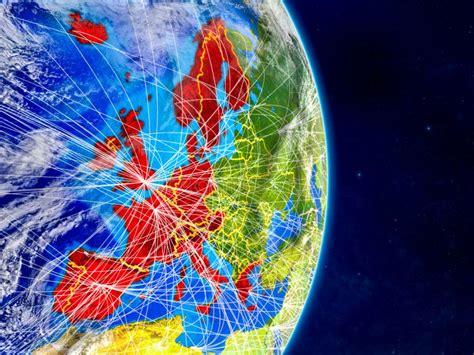 Europa Su Pianeta Terra Dettagliato Illustrazione Di Stock