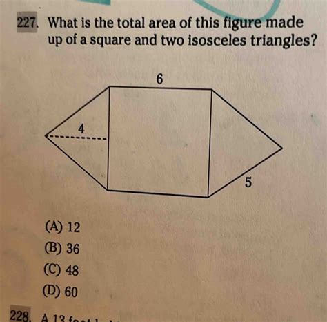 Solved What Is The Total Area Of This Figure Made Up Of A Square And