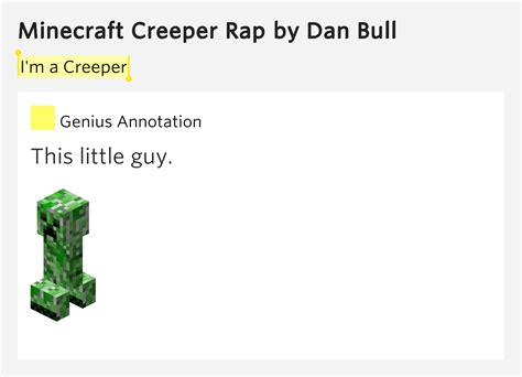 I'm a Creeper – Minecraft Creeper Rap Lyrics Meaning