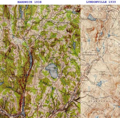 Greensboro VT 1938 USGS Old Topo Map - Town Composite Orleans Co. - OLD ...