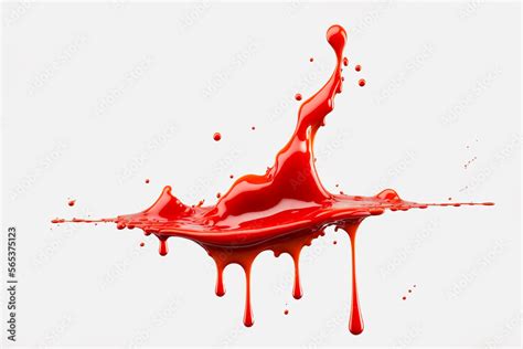 Red Paint Splash Tomato Strawbery Or Red Juice Splashing Ketchup