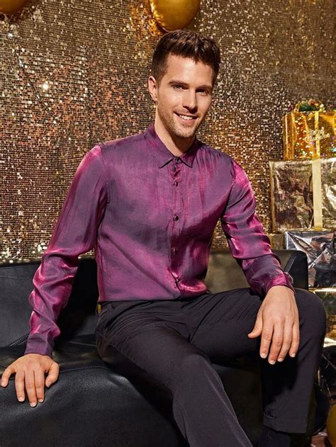 Shein Men Button Placket Silky Shirt Shiny Shirts Men Fashion Casual Outfits Silky Shirt