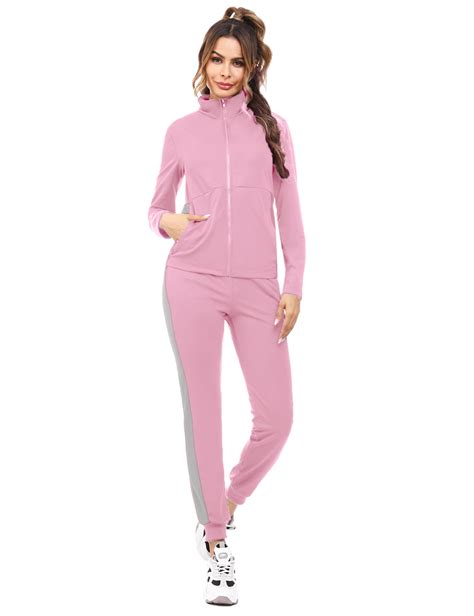 Uniexcosm Women Zip Up Tracksuits 2 Piece Set Activewear For Female