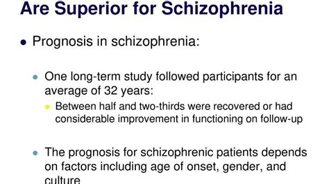 Prognosis of schizophrenia