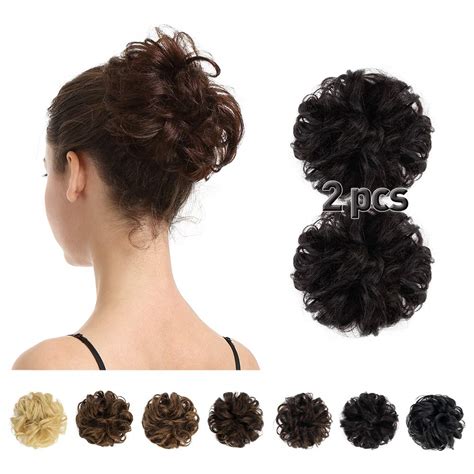 Amazon BARSDAR 100 Human Hair Bun Extension 2 PCs Real Human