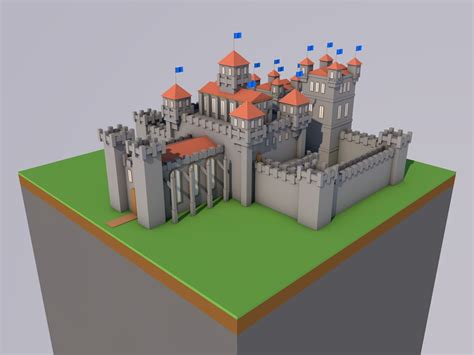 Low Poly Medieval Castle 3d Turbosquid 1156963