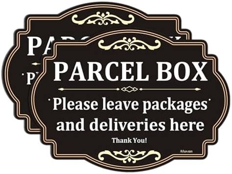 Parcel Box Please Leave Packages And Deliveries Here Signs 25 X 18 Cm