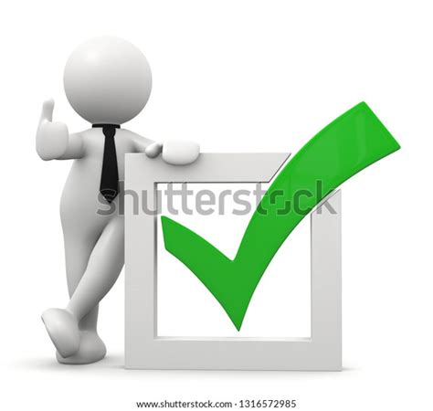 3d Man Check Mark Symbol Stock Illustration 1316572985 Shutterstock