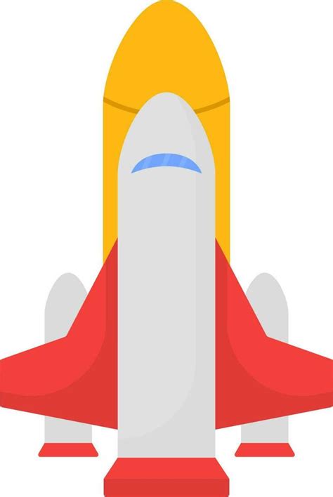 Flat Style Rocket Icon In Red And Yellow Color 24159670 Vector Art At