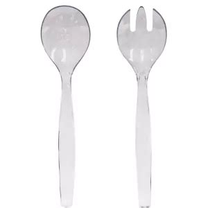 CLEAR Plastic Serving Forks & Spoons 6ct - Party City