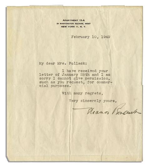 Lot Detail - Eleanor Roosevelt Typed Letter Signed Shortly After WWII ...