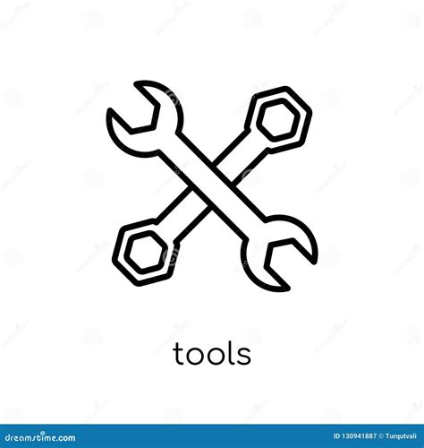 Tools Icon Trendy Modern Flat Linear Vector Tools Icon On White Stock