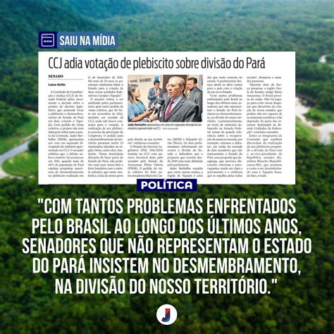 Jader Barbalho on Twitter A pauta da divisão do Pará deve retornar