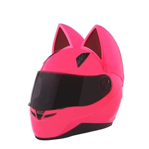 Pink Cat Helmet Motorcycle Helmet NITRINOS Women Personality Full Face ...