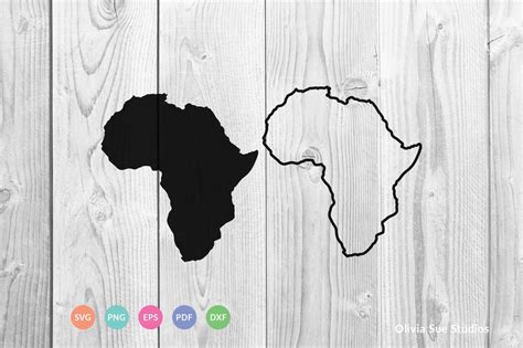 Map Of Africa Map Svg Design Solid Africa Outline Svg Dxf Etsy