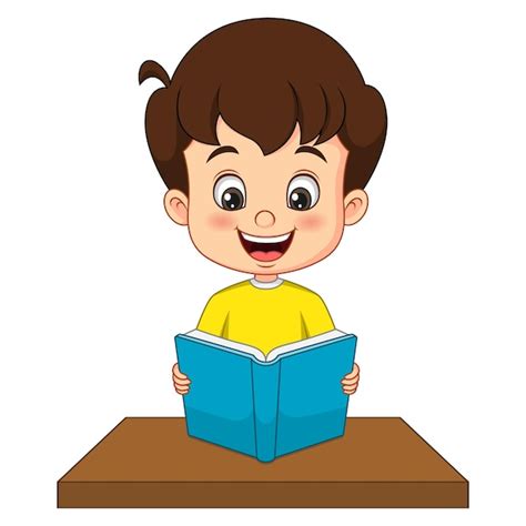 Cartoon Boy Reading