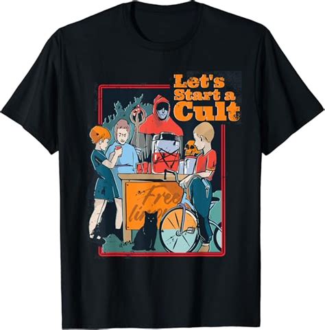 Funny Vintage Horror Lets Start A Cult T Shirt Uk Clothing