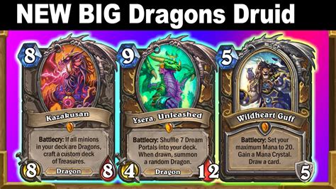 New Big Dragons Druid 20 Mana Guff Is Crazy Fun Fractured In Alterac Valley Hearthstone Youtube