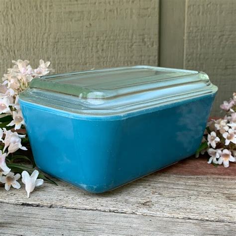 Vintage Primary Blue Pyrex Space Saver Fridgie Baking Dish Etsy