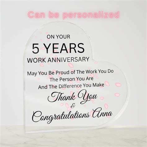 Work Anniversary Certificate Work Anniversary Plaque Years Of Service