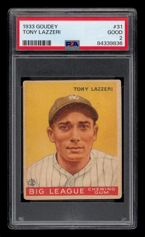 1933 Goudey Set Break 31 Tony Lazzeri PSA 2 GOOD EBay