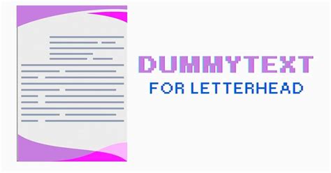 Dummy Text For Letterhead Lipsum Hub