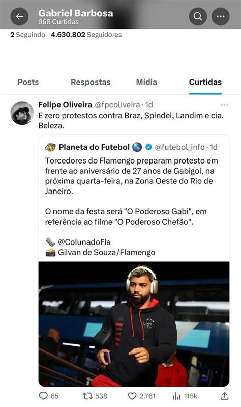 Curtida De Gabigol Em Post Que Ironiza Braz Causa Exp E Clim O No