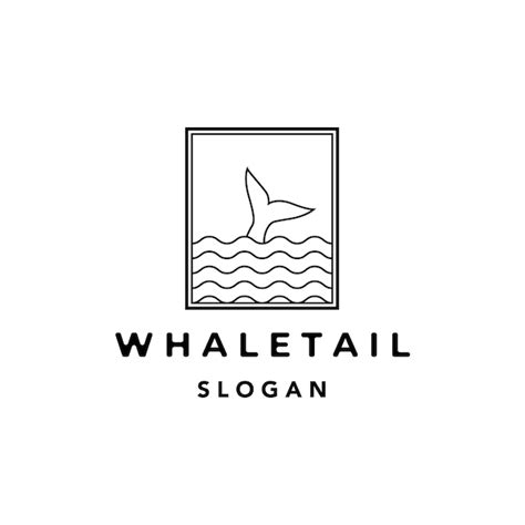 Premium Vector Wave Whale Tail Logo Line Art Minimalist Vector Icon