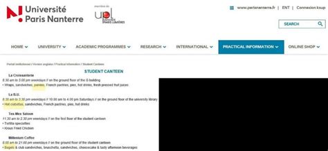 Screenshot from the website of Université Paris Nanterre... | Download ...