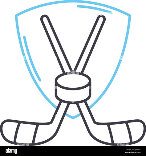 icono de línea de palos de hockey símbolo de contorno ilustración