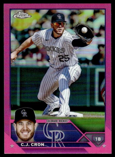 2023 Topps Chrome Pink Refractor C J Cron Colorado Rockies 160 EBay