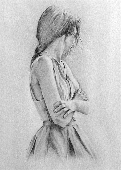 Lonely Girls Emotional Drawings Pencil Drawings Of Girls Graphite Drawings