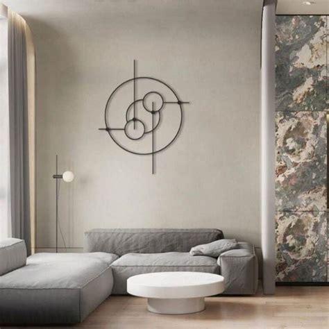 Geometric Metal Wall Art,Living Room Wall Art - Dezin