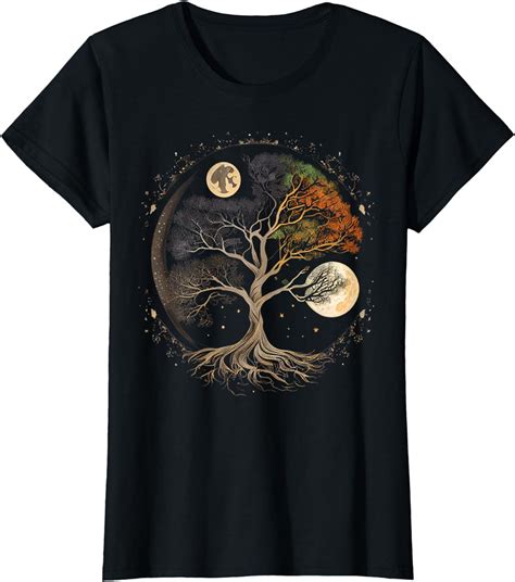 Phases Of The Moon Tree Moon Zen Yoga Meditation Graphic T Shirt