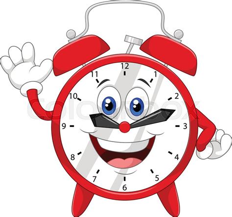 Vector Illustration Of Cartoon Clock Stock Vector Colourbox