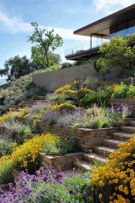 22 Creative Hillside Garden Ideas To Elevate Your Landscape In 2024 Sloped Garden Sloped