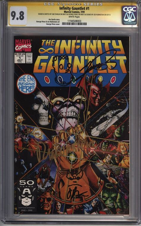 Infinity Gauntlet Cgc Ss Sketch Perez Starlin Rubinstein