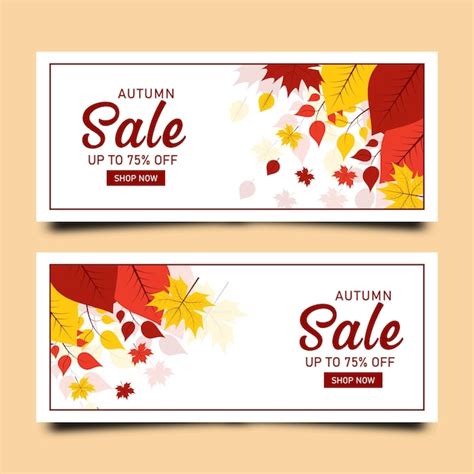 Premium Vector Autumn Sale Banner Set