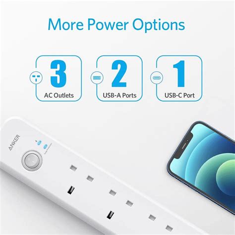 Buy Anker Power Extend Usb C 3 Strip White Phoneboothqa