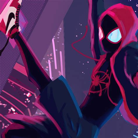 2048x2048 Miles Morales Spiderverse Swing Ipad Air Hd 4k Wallpapersimagesbackgroundsphotos