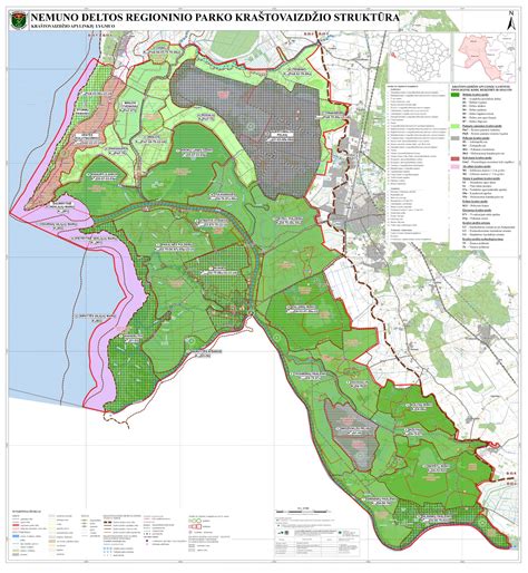 Nemuno deltos regioninio parko kraštovaizdžio struktūros schema